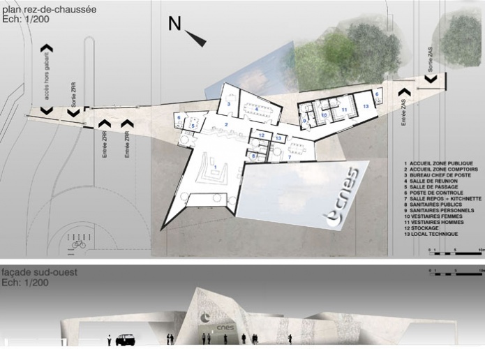Nouvelle Entre Sud du CNES  Toulouse : Plan rdc