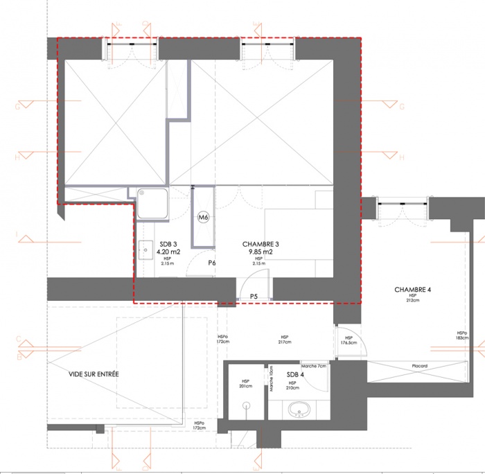 Rhabilitation d'un appartement : etage